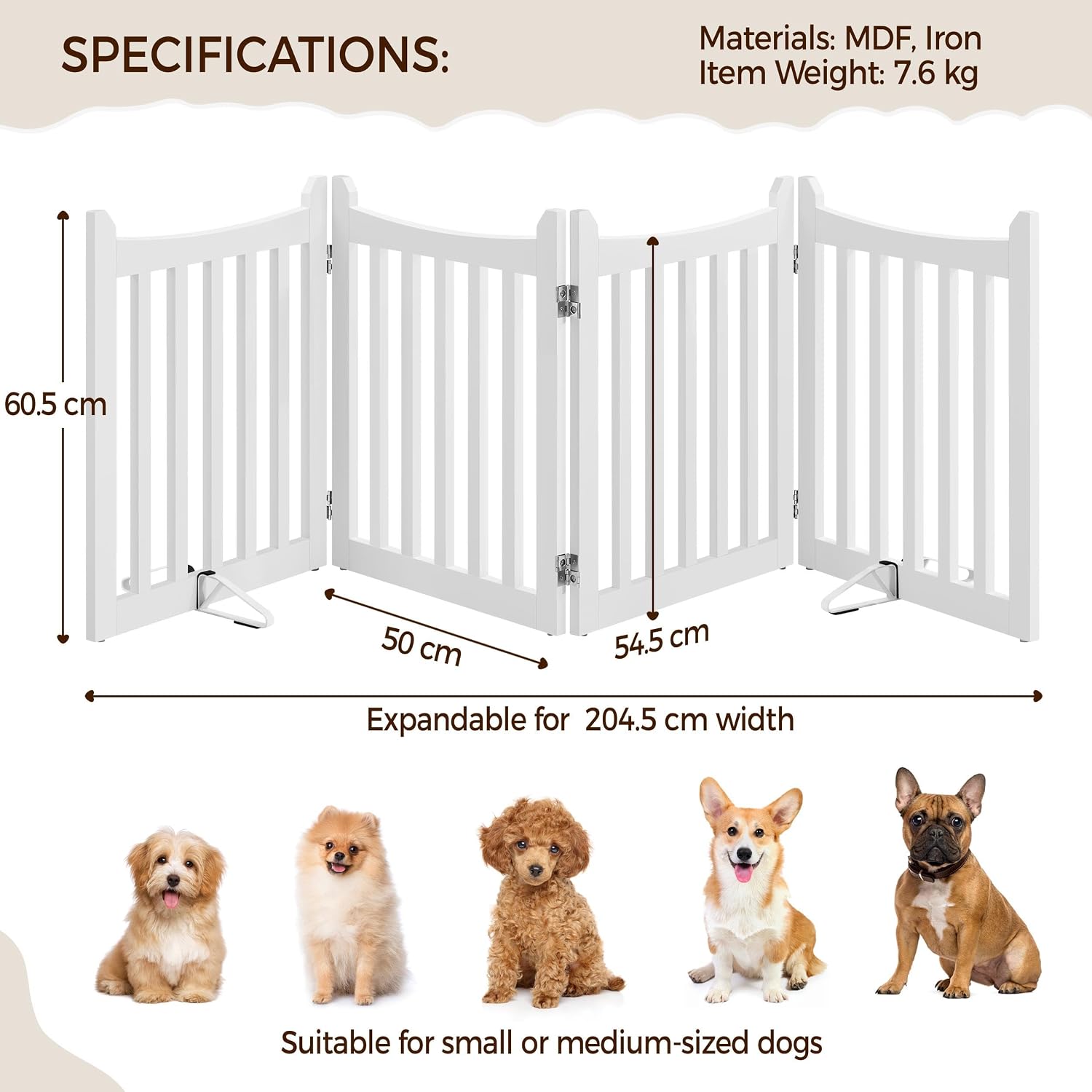 Detalle de Yaheetech Absperrgitter Hund 60,5 cm