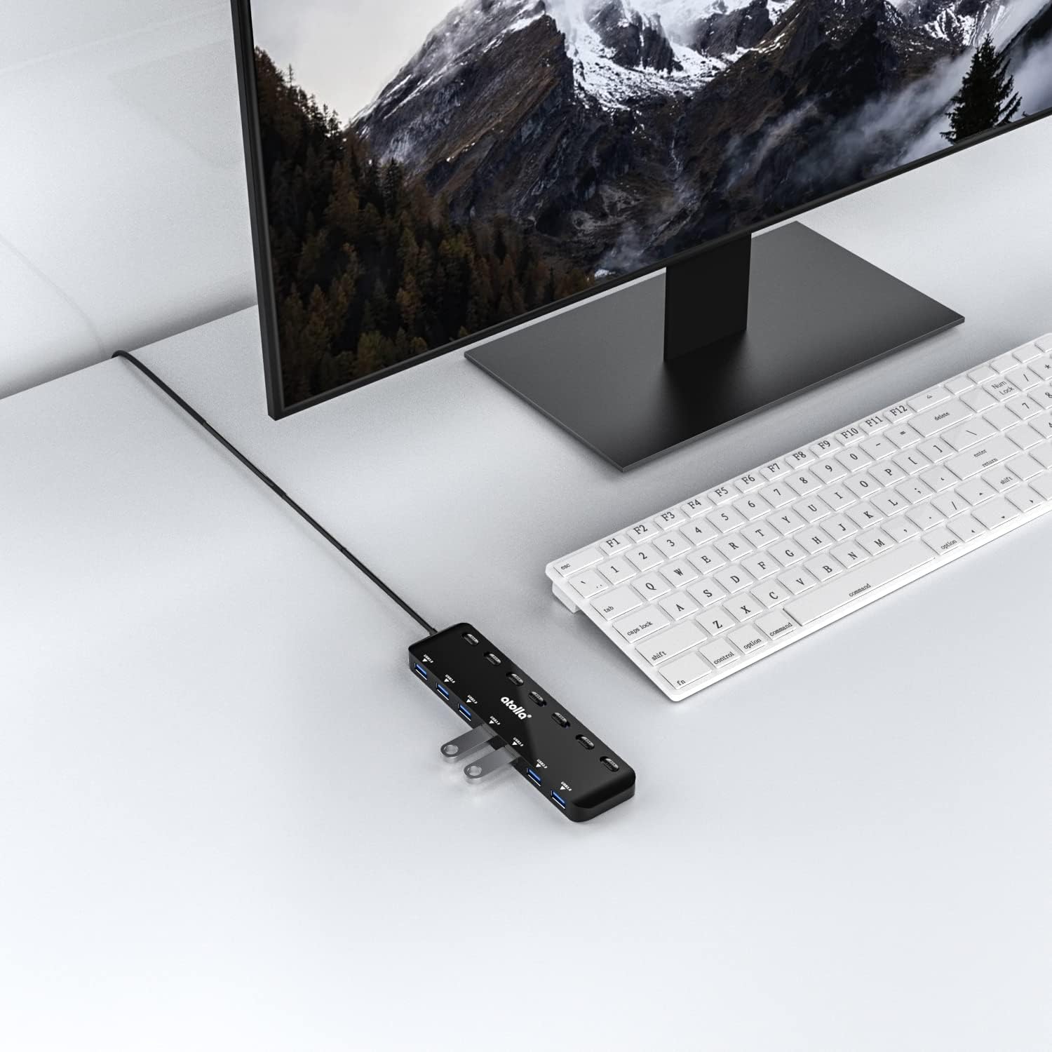 Thumbnail 6 de atolla 7 ports USB 3.0 Hub Splitter ultra fin avec interrupteurs individuels et extension 100 cm