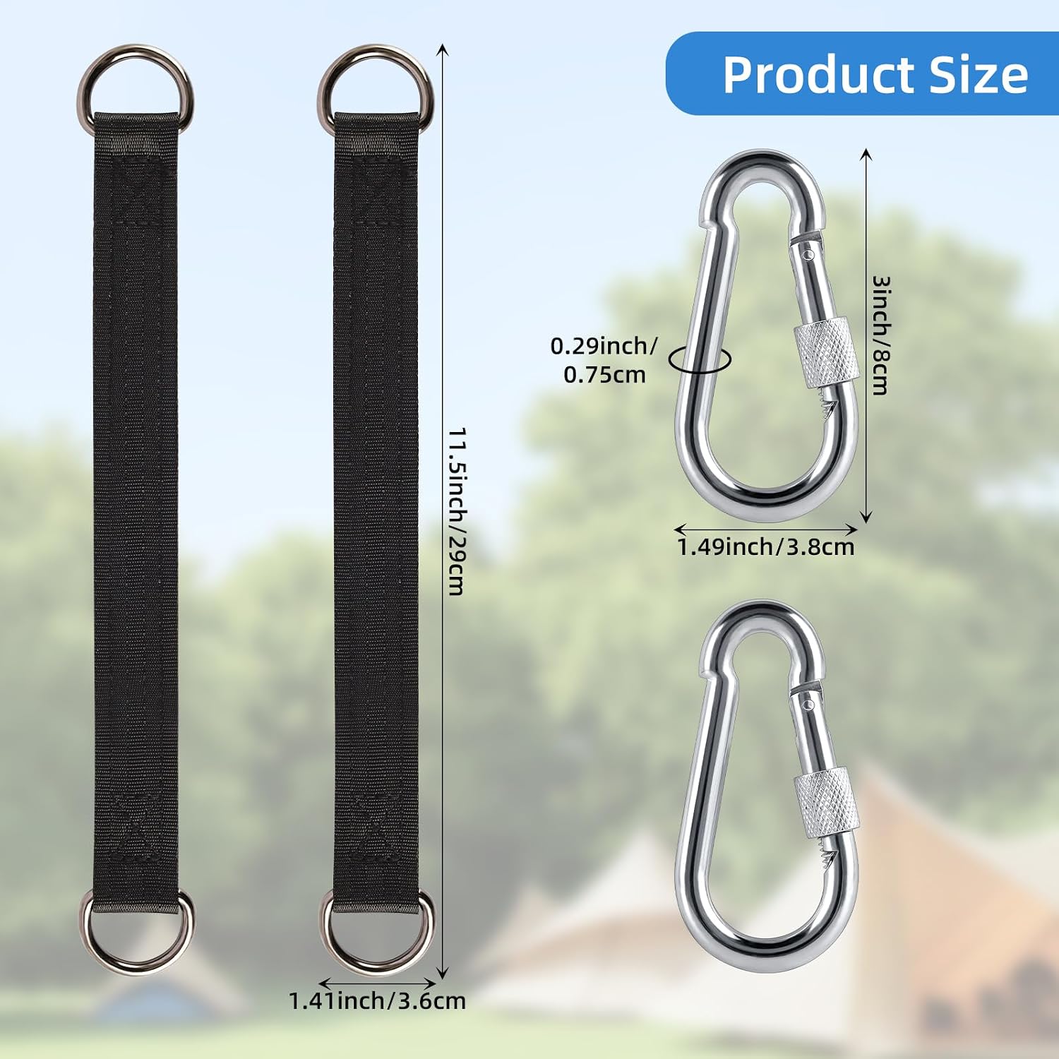 Thumbnail 6 de Bahan alamy MYD-01478 bevestigingsset voor schommel en hangmat, 2 nylonbanden