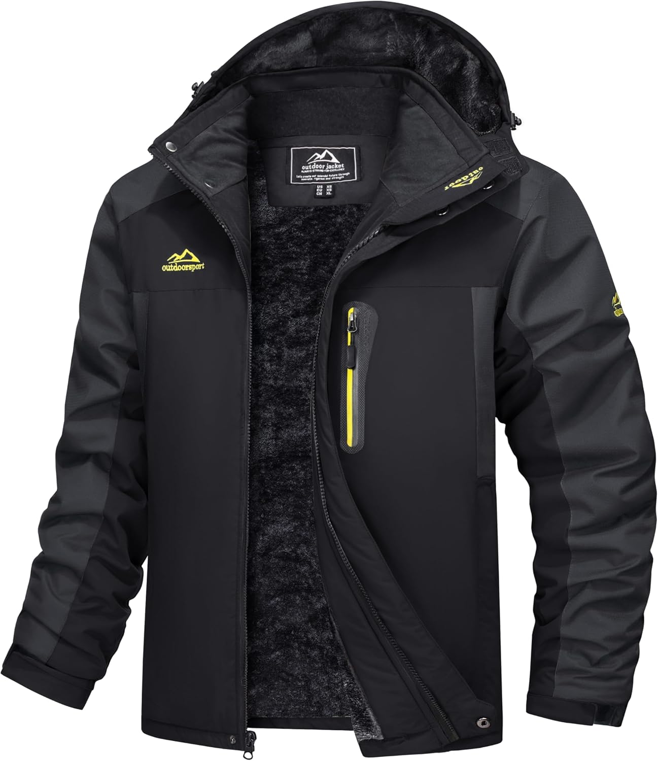 Detalle 2 de TACVASEN Herren Skijacke Gefüttert Winterjacke mit abnehmbarer Kapuze