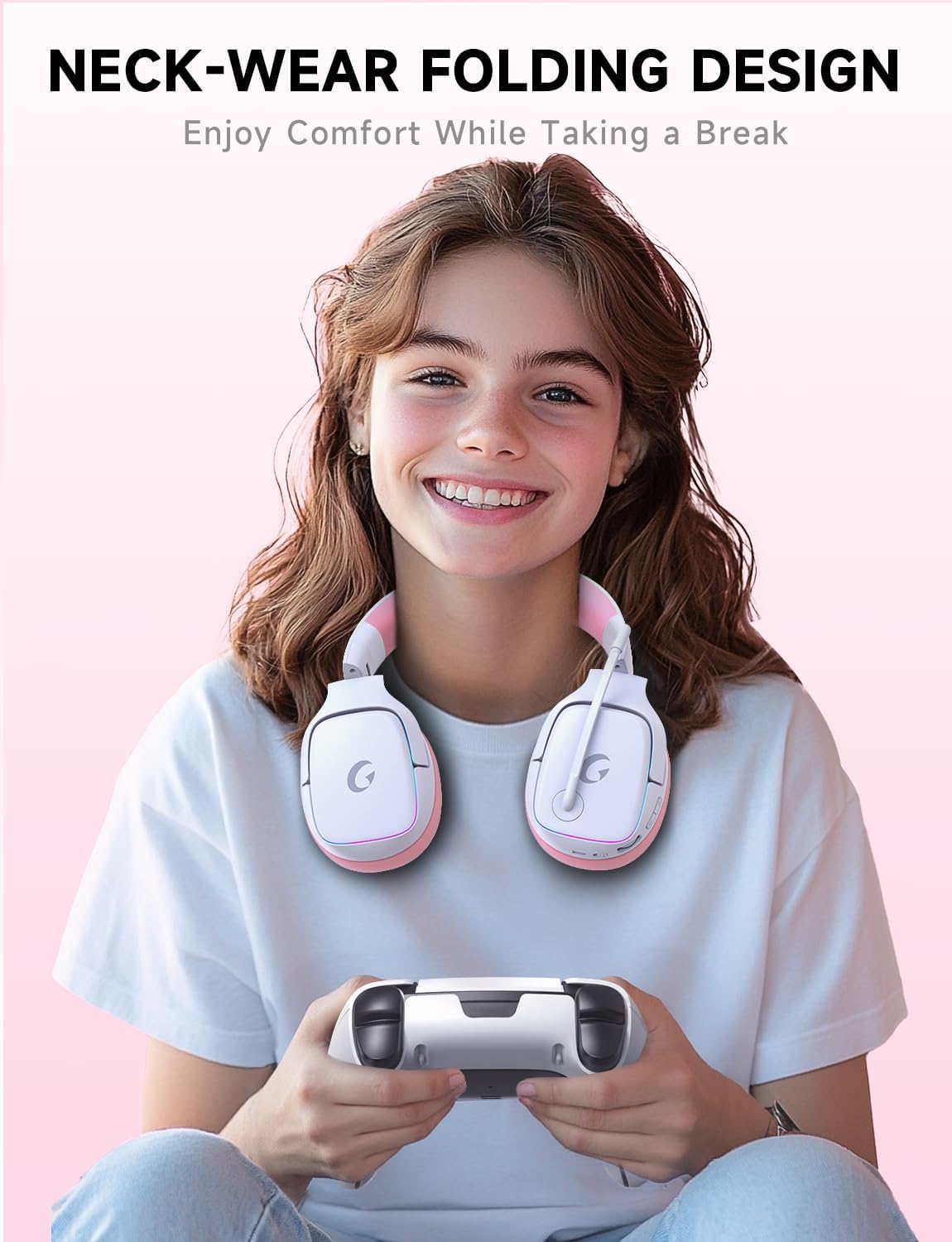 Thumbnail 5 de Wireless Gaming Headset with 2.4GHz, Bluetooth 5.3 and 70h Battery for PS5, PS4, PC, Switch & More