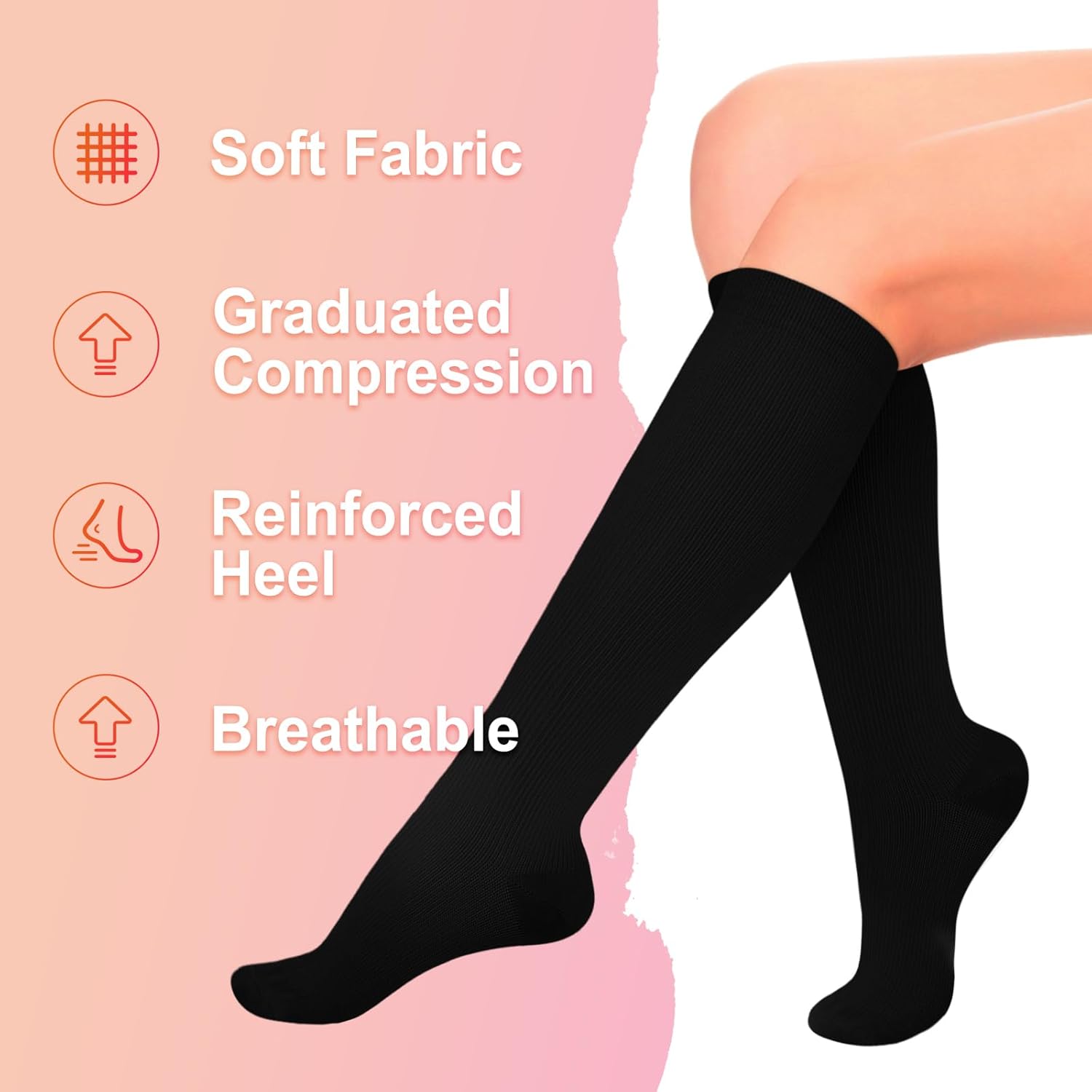 Thumbnail 4 de Iseasoo 4 Pairs Compression Socks for Women — circulation-support for nurses, running, travel