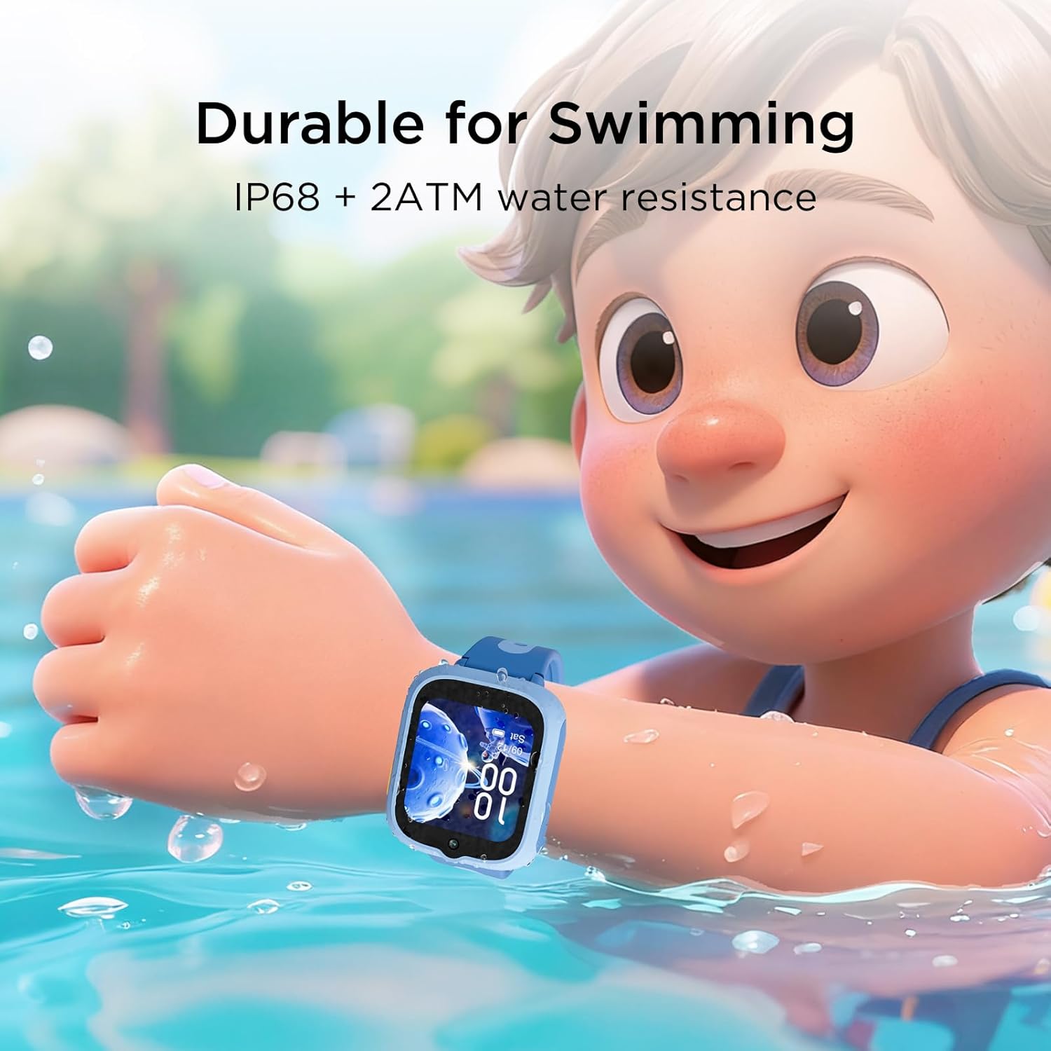 Thumbnail 4 de TCL Movetime MT48 Kids Smartwatch (4G video calling, dual-band GPS, IP68 + 2ATM) – Galactic Blue, no SIM card