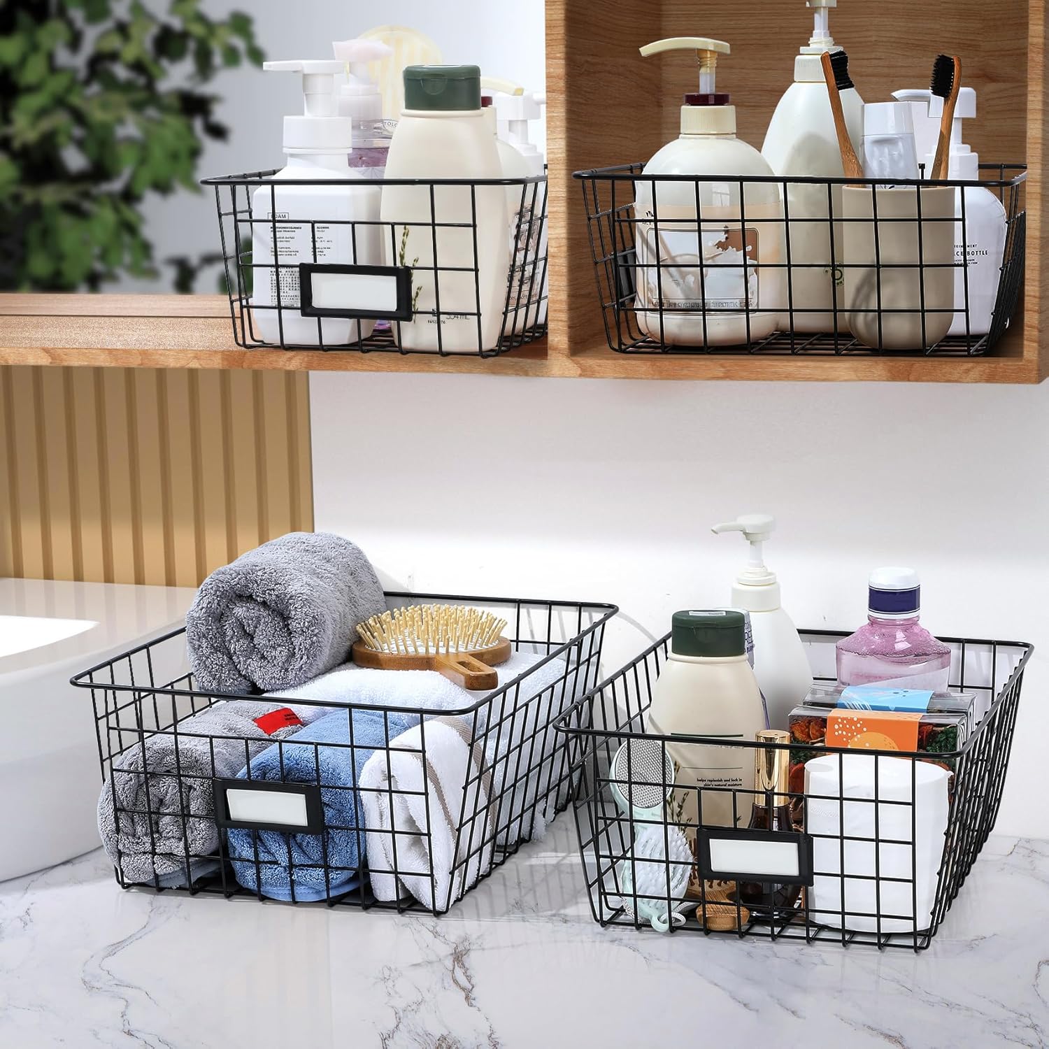 Thumbnail 3 de 8 Set, Extra Large Wire Baskets for Organizing with Labels