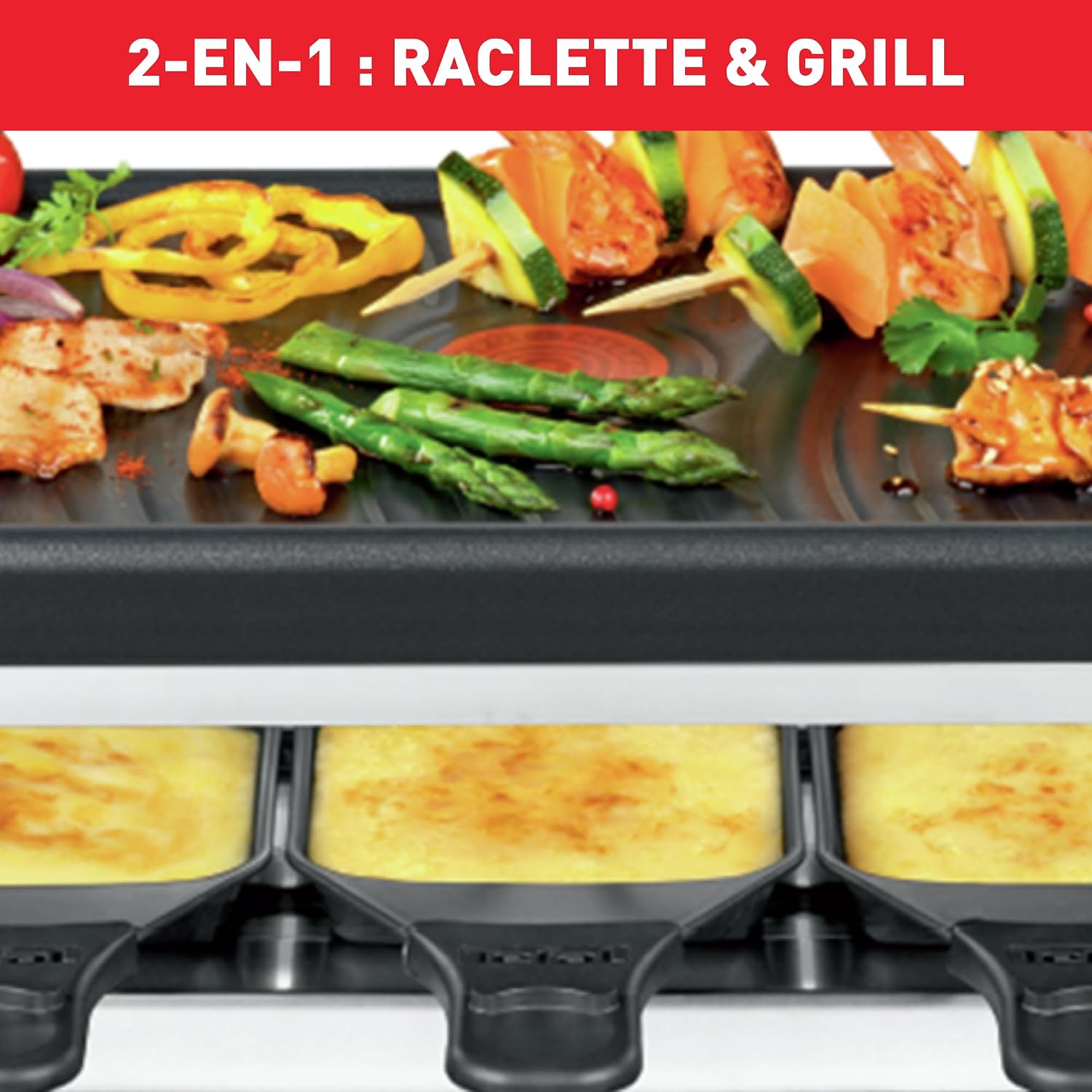 Detalle de Tefal Gourmet 10 Inox & Design RE458812 raclette- en grillstel voor 10 personen