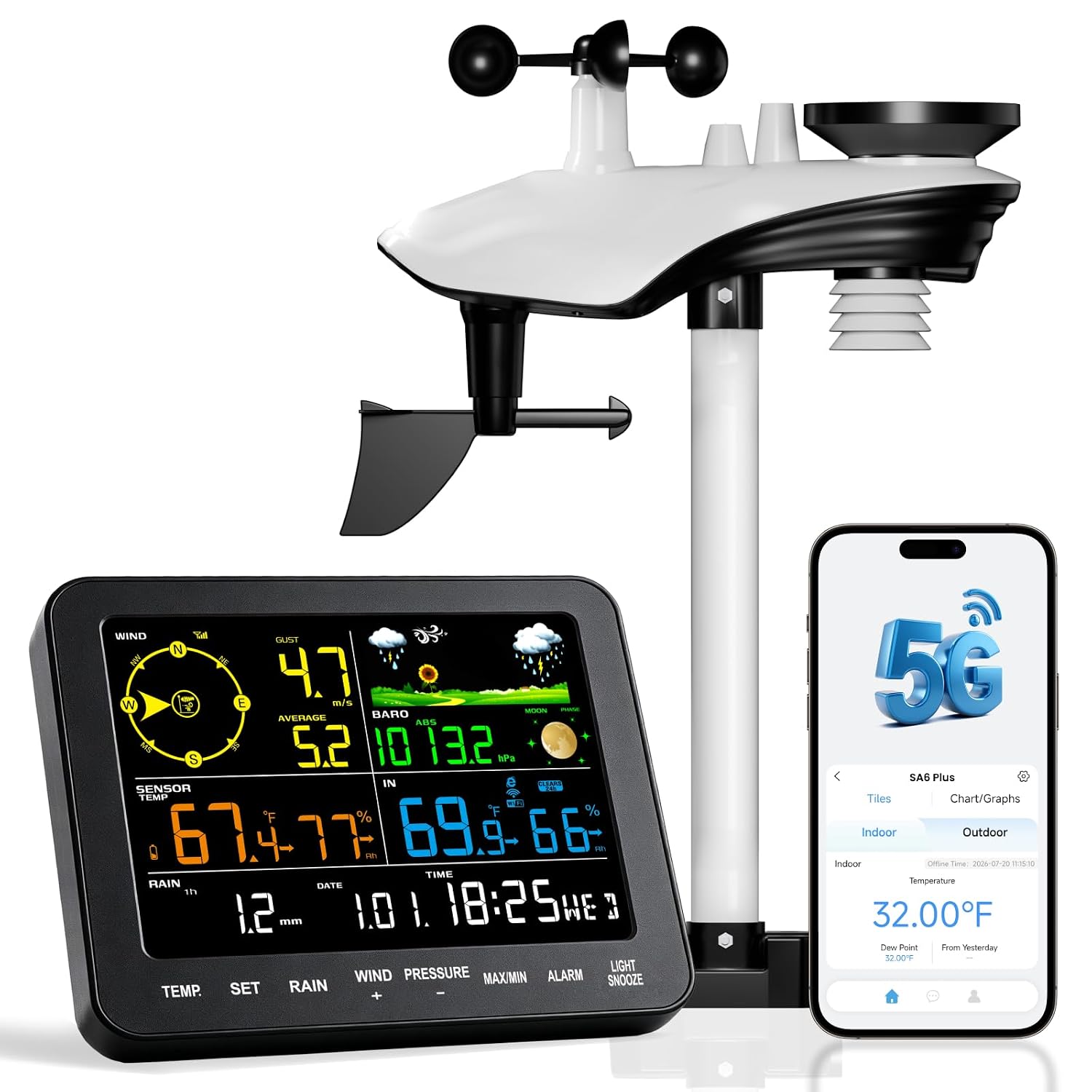 Detalle de Sainlogic wireless weather station 443FT