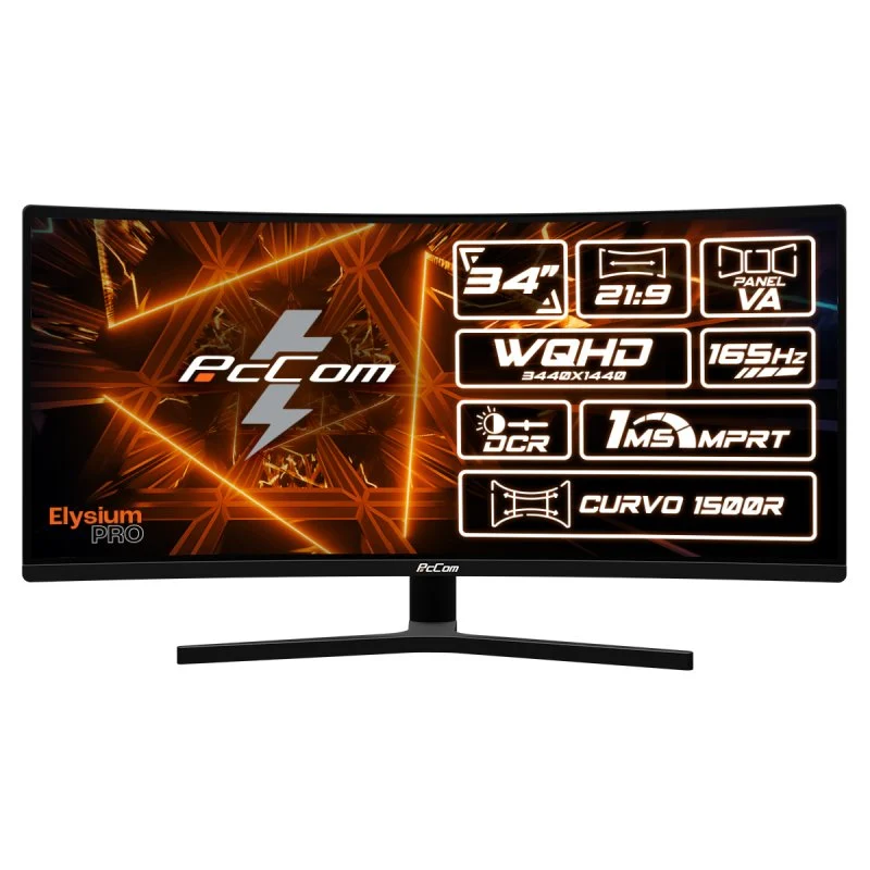Detalle de PcCom Elysium Pro 34" LED UltraWide WQHD 165Hz FreeSync Curva
