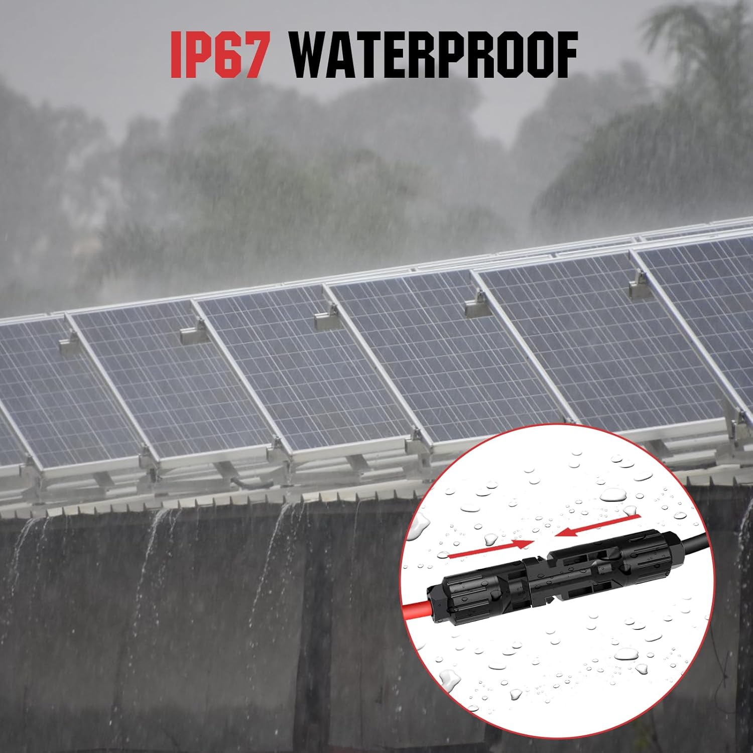 Thumbnail 5 de ECO-WORTHY 16.4FT 11AWG Solar Extension Cable (30A/1000V DC) with IP67 Quick Connectors – Red + Black