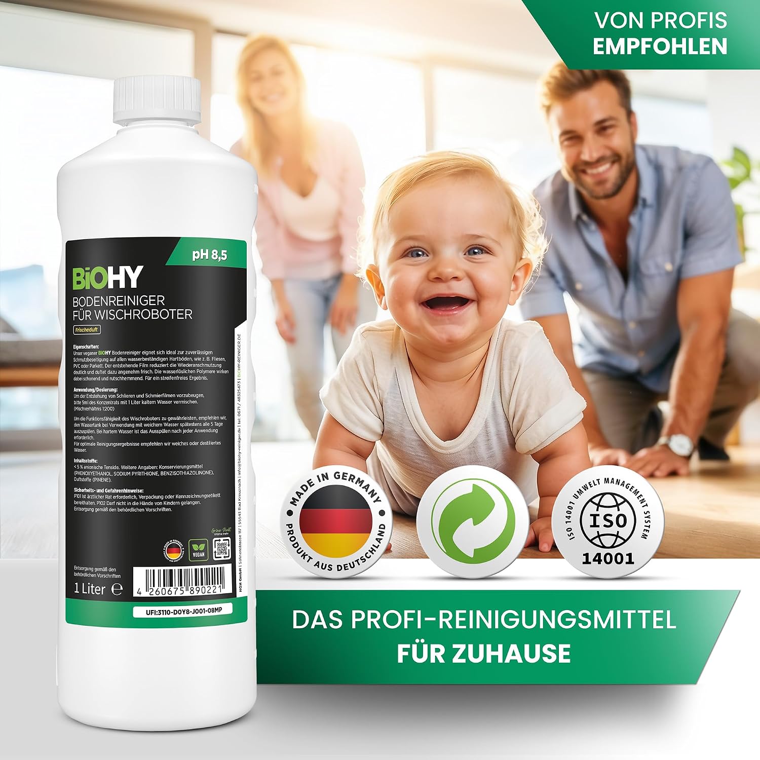 Detalle 2 de BiOHY Bodenreiniger 1 l Konzentrat für Wischroboter