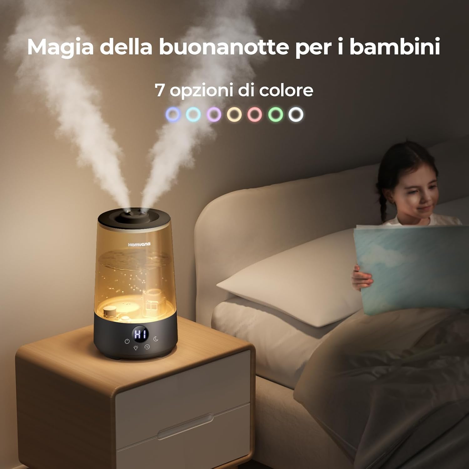 Thumbnail 5 de Umidificatore Ambiente Bambini Homvana 3.6L: silenzioso, aromaterapia e manutenzione semplice