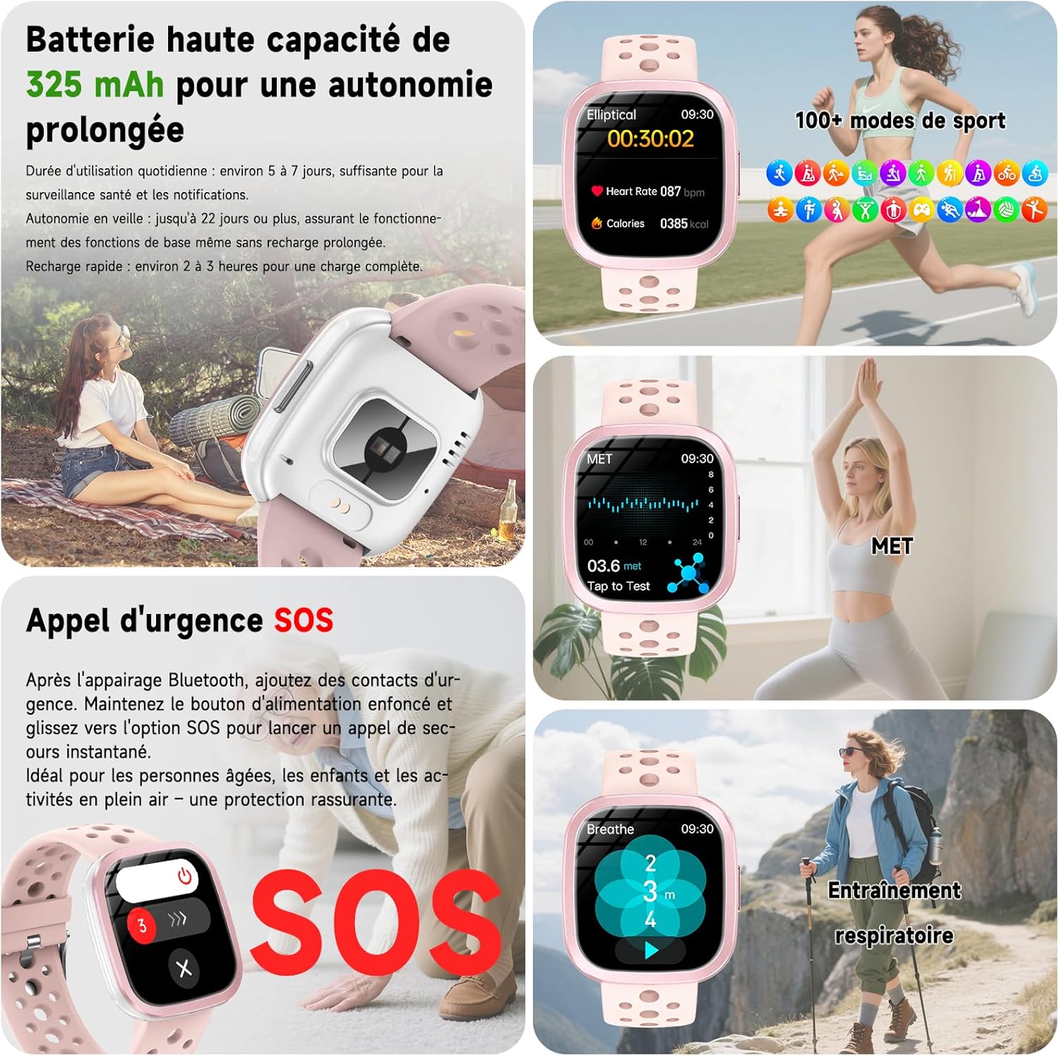 Thumbnail 4 de YYKY Montre Connectée Femme ECG+HRV/IMC — Santé au poignet, 1,72'' et appels Bluetooth