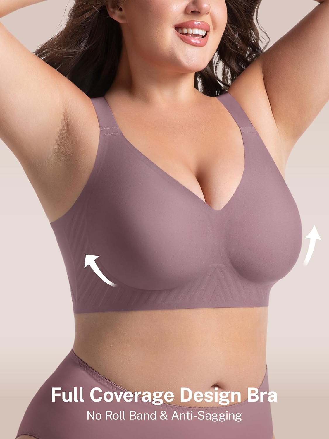 Detalle de habibee Jelly Push-Up Bra, Wireless Full-Coverage Support, Sizes 32D–46E