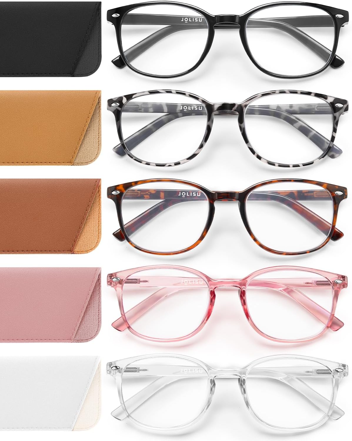 Detalle de JOLISU 5-Pack Reading Glasses with Blue-Light-Blocking Lenses and Spring Hinges