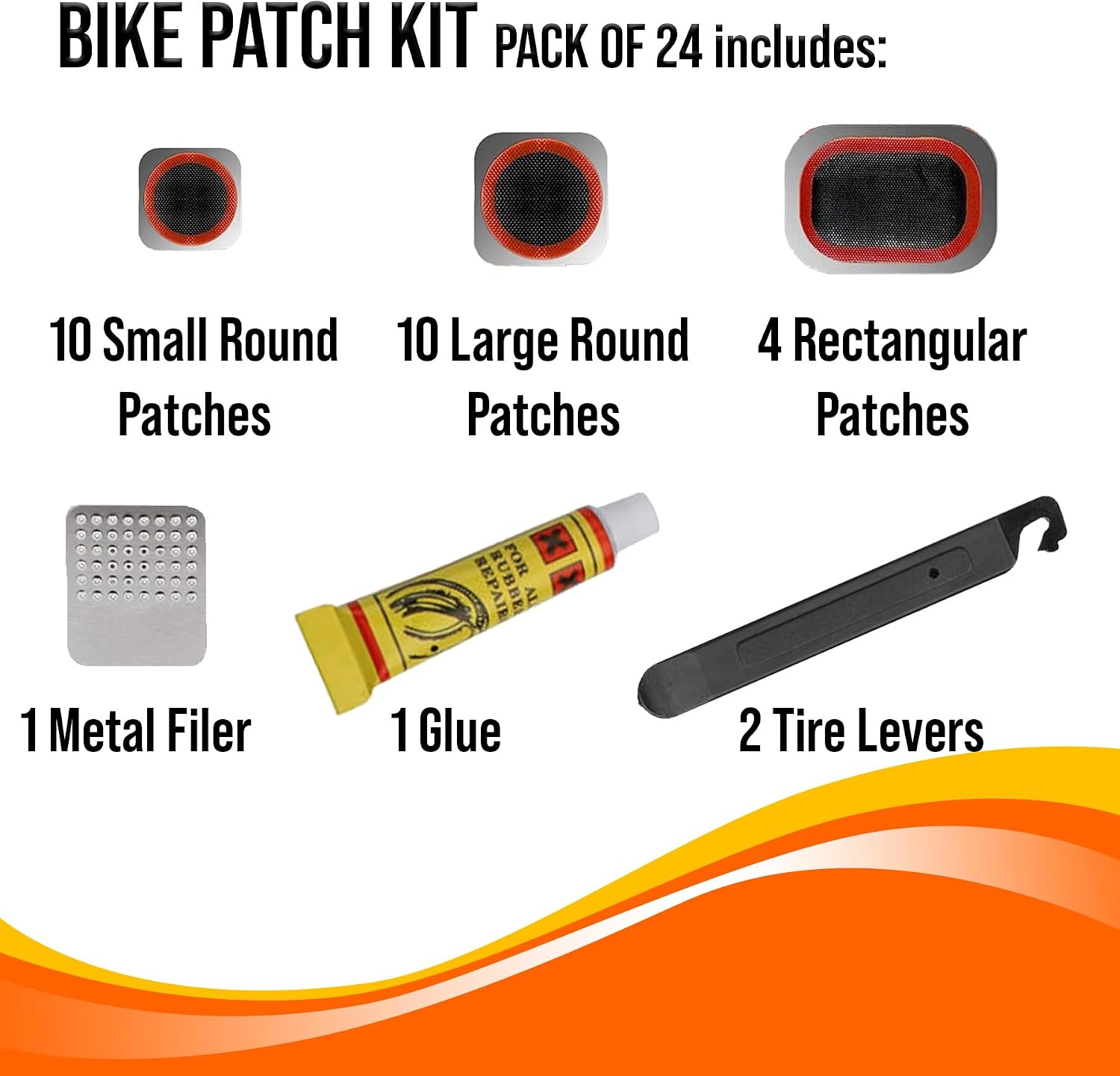 Detalle 2 de 24 pièces Kit Rustine Vélo par Mobi Lock – Kit de réparation de Chambre à air