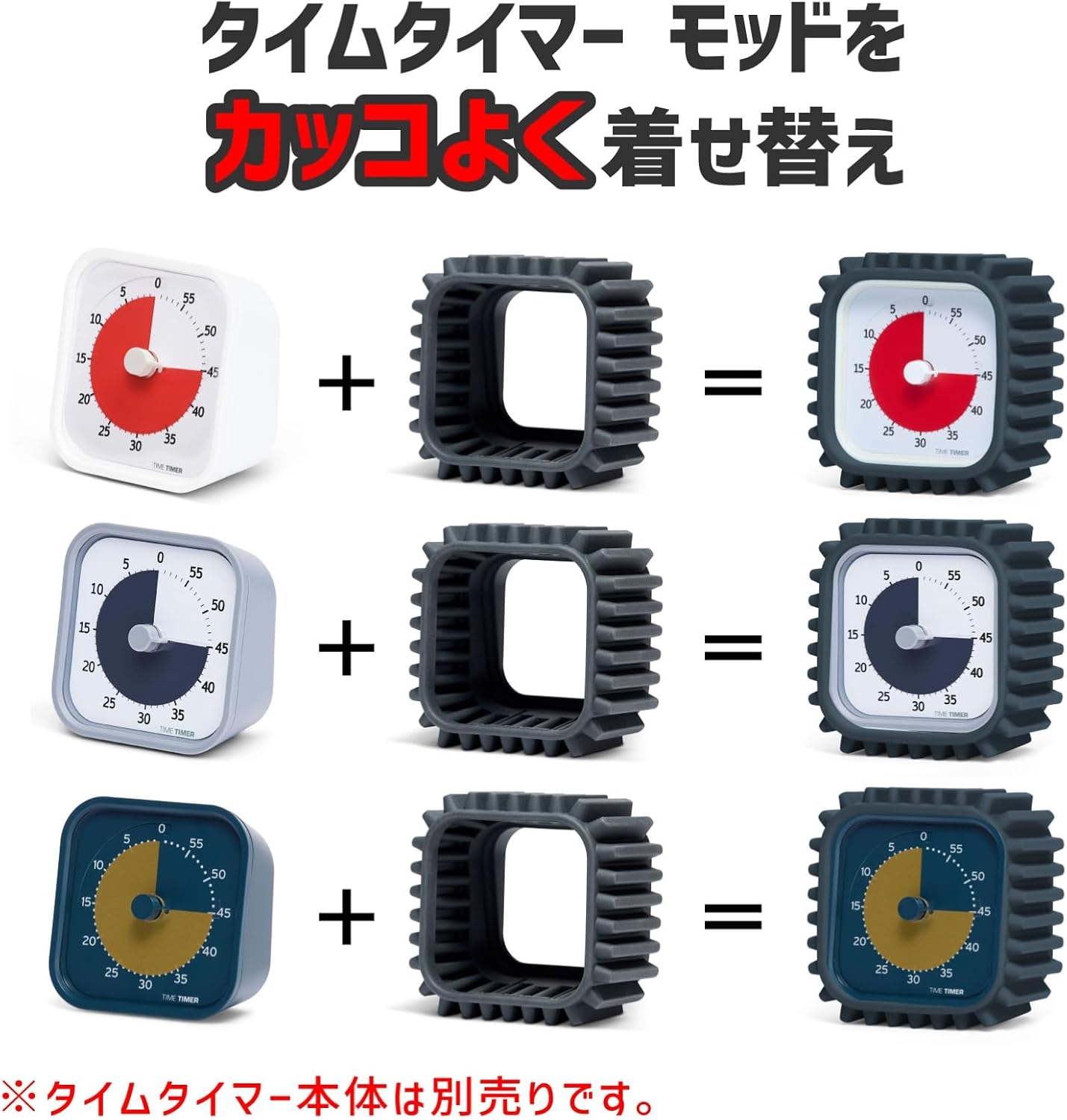 Detalle de TIME TIMER TTMC1-PT-W MOD専用カバー、トレッド形状のシリコーン製・チャコールグレー