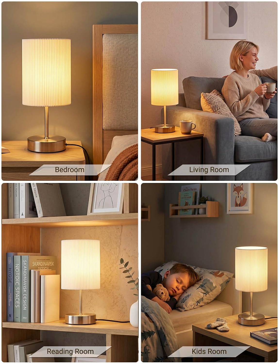 Thumbnail 3 de HSLighting Touch Control 3-way Dimmable Bedside Lamp