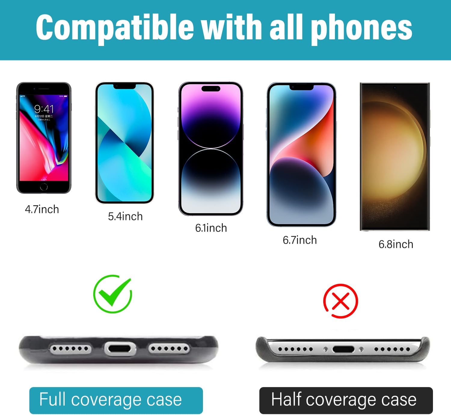 Thumbnail 6 de Qyoocom Crossbody Phone Lanyard for All Smartphones with Patches – Practical, Adjustable Nylon Neck Strap