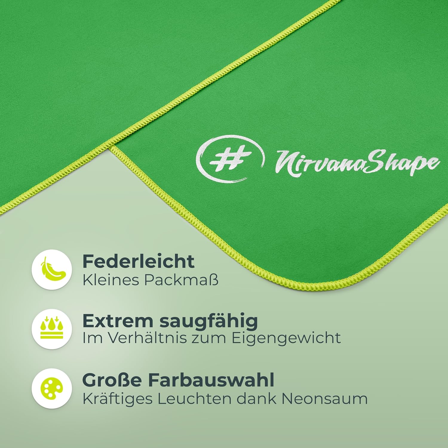 Detalle de NirvanaShape Mikrofaser Handtuch – Reisehandtuch 200 x 100 cm