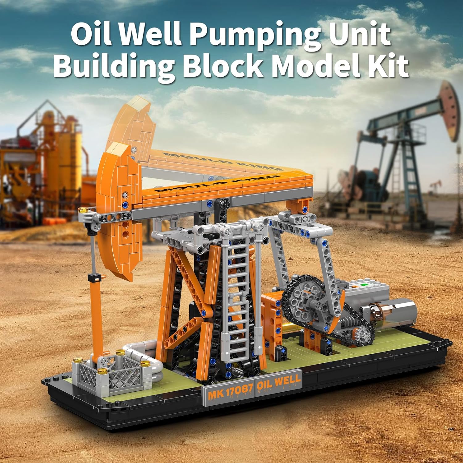 Thumbnail 2 de Mould King Technik Bohrturm Bauset mit Motor – 840 Teile, Ölförderplattform im Industrie-Design