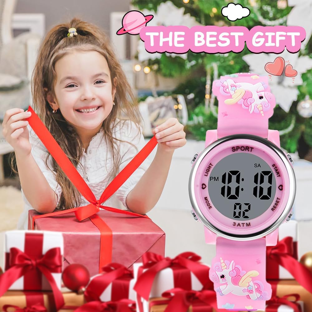 Detalle 2 de Vicloon Unicorn Digital Watch digitaal kinderhorloge met ledlicht in 7 kleuren
