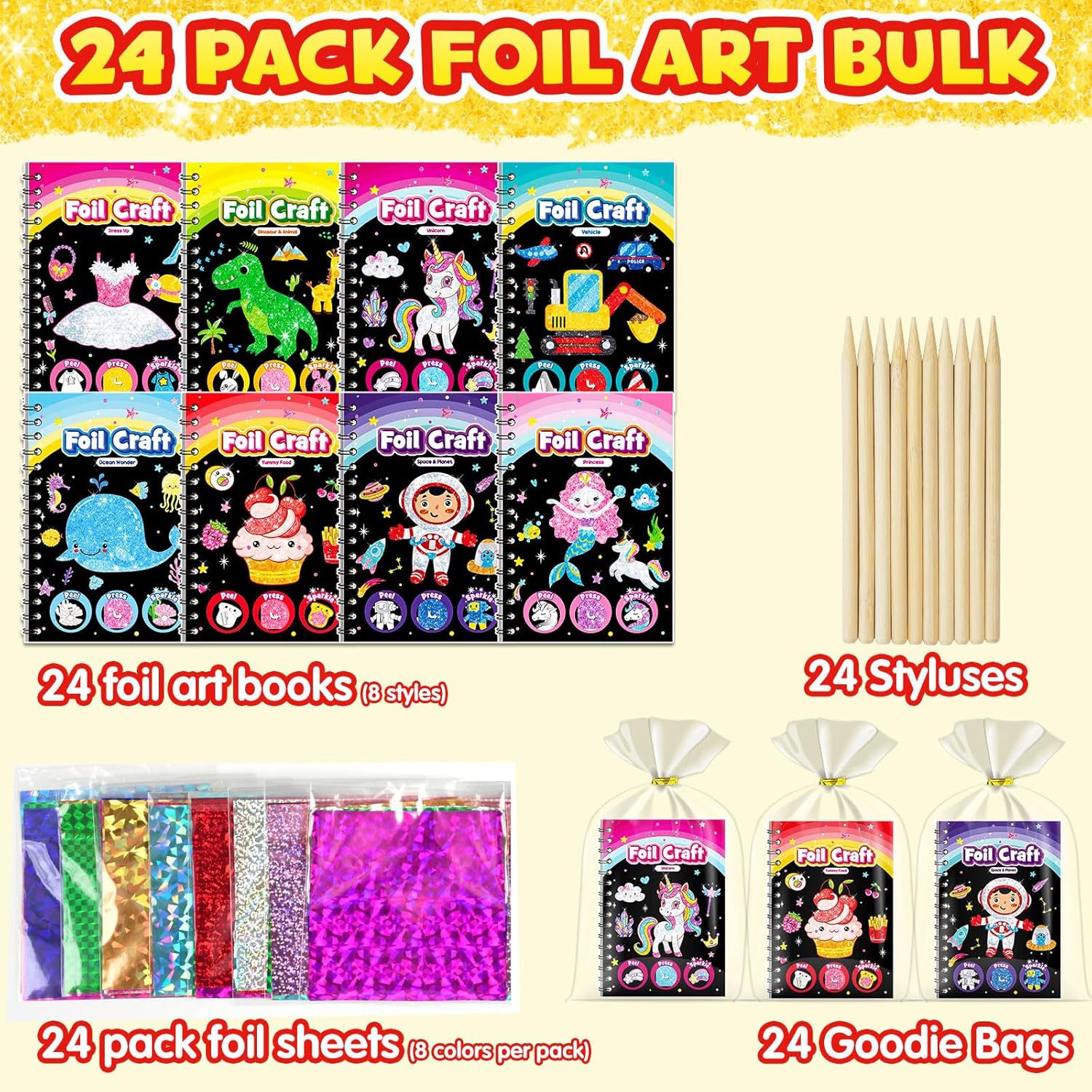 Detalle de LIKYMO Foil Art - Party Bag Fillers for Kids (R-24 PCS)
