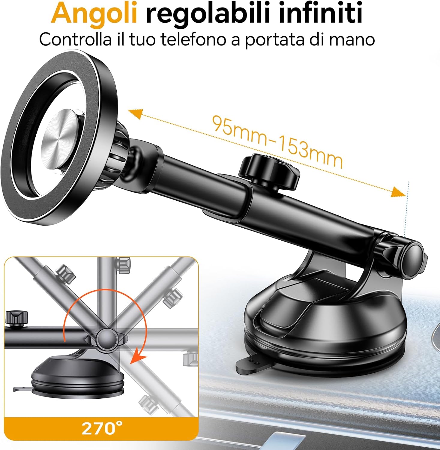 Thumbnail 2 de Coolpow Supporto Telefono Auto per MagSafe con magnete 20x N55 e rotazione 360°