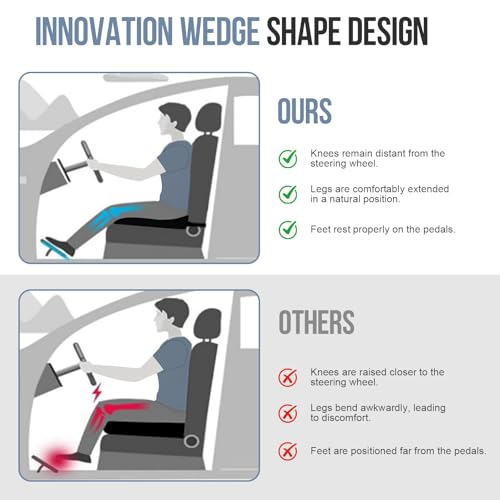 Thumbnail 6 de Ajiteogy cojín de asiento para coche con espuma viscoelástica, elevador ergonómico y correas antideslizantes