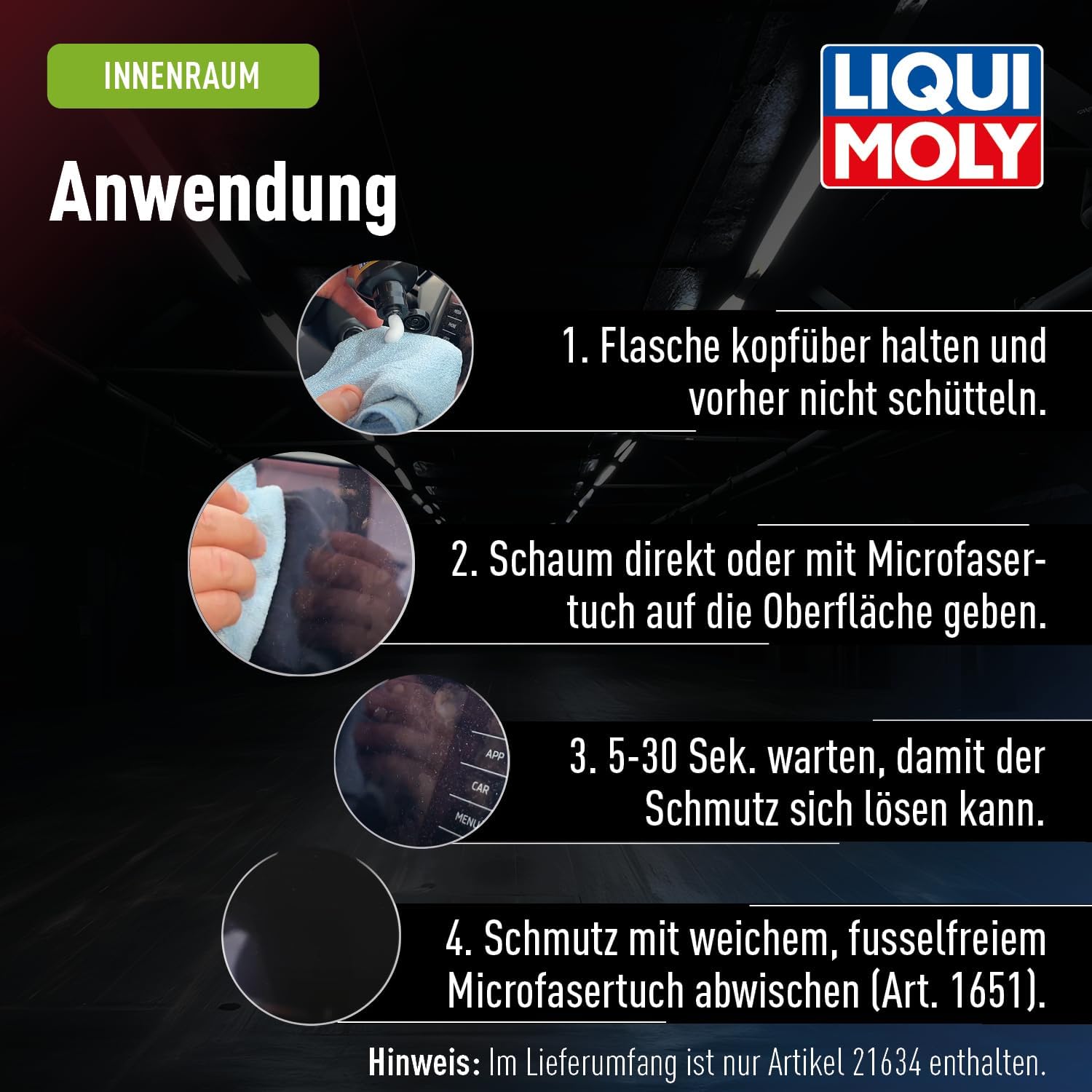 Detalle de LIQUI MOLY Displayreiniger 100 ml – streifenfreie Reinigung für Display, Monitor, Smartphone