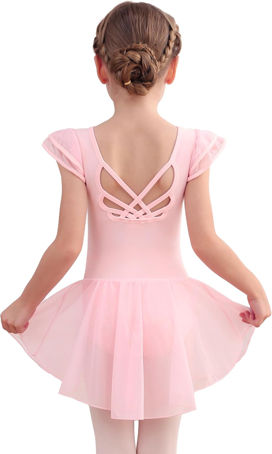 Detalle de MdnMd Girls' Ballet Leotard Dress, Cotton Blend
