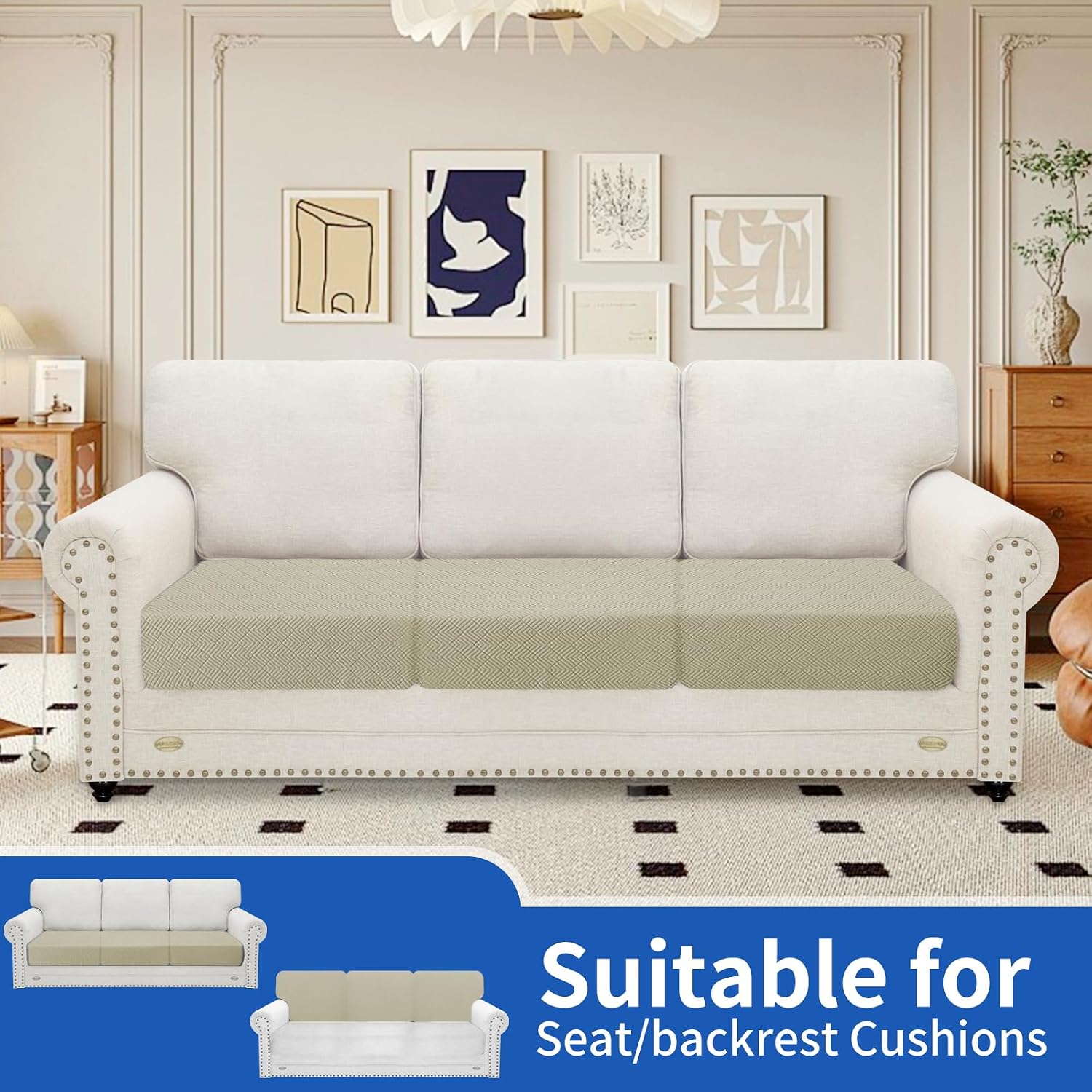 Detalle 2 de Ystyle Housse Assise Canapé Extensible 1 place 🛋