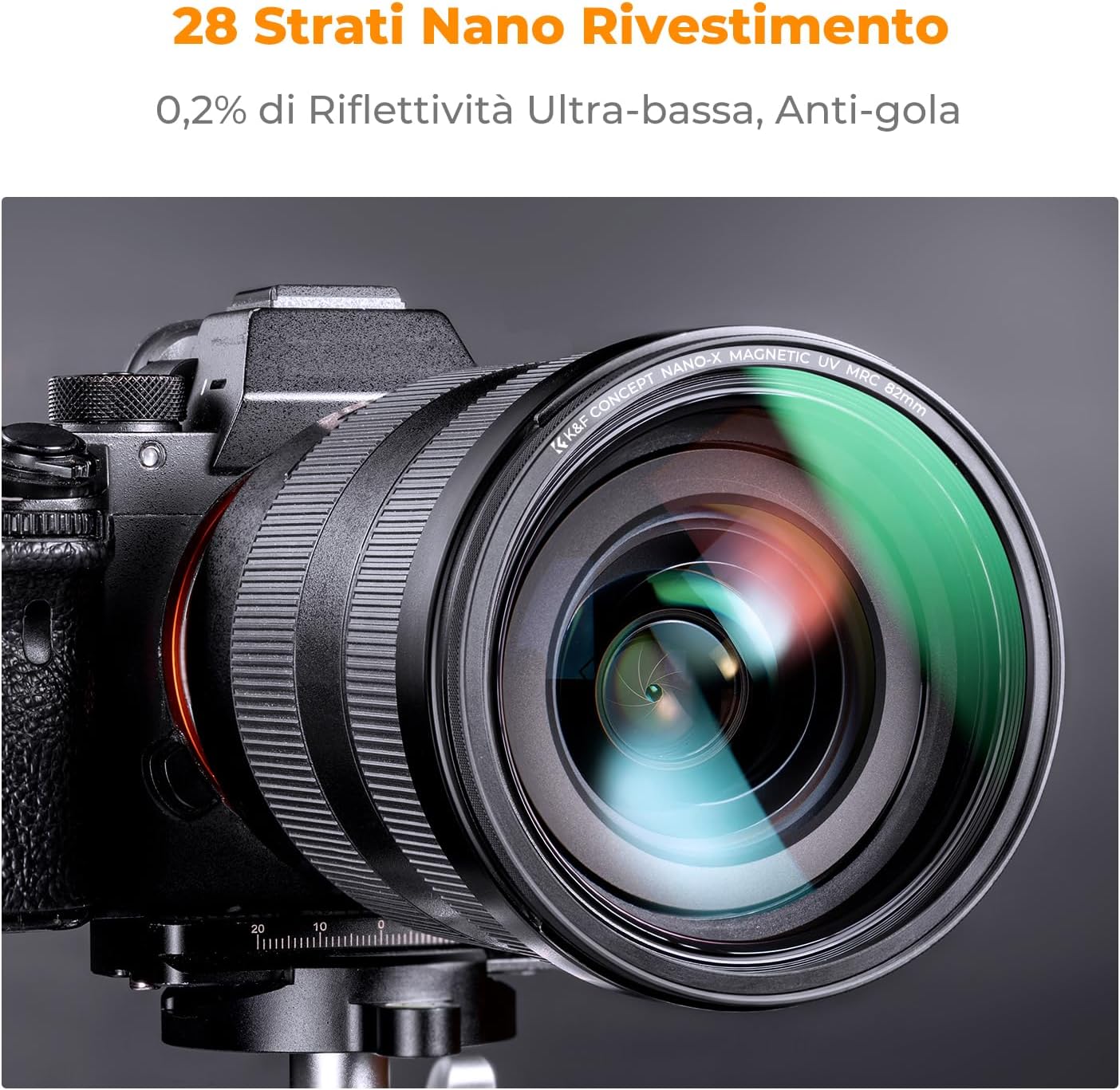 Detalle de K&F CONCEPT Nano-Xcel 77mm Set di Filtri Magnetici: MCUV, CPL e ND1000 in un sistema rapido