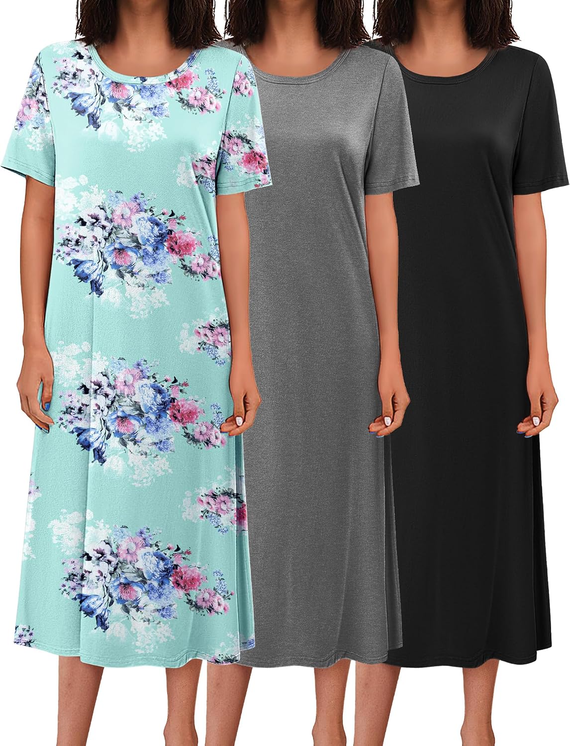 Detalle de Ekouaer Long Nightgown 3-Pack