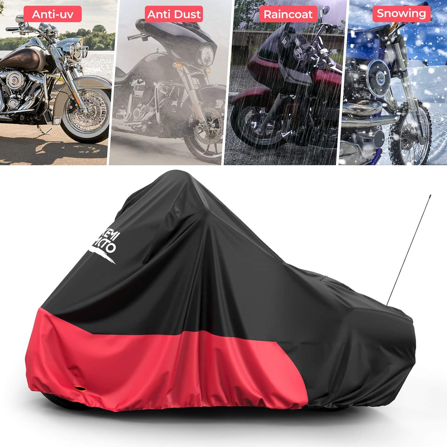 Thumbnail 1 de KEMIMOTO Heavy Duty 420D Motorcycle Cover for Touring with Side and Top Boxes