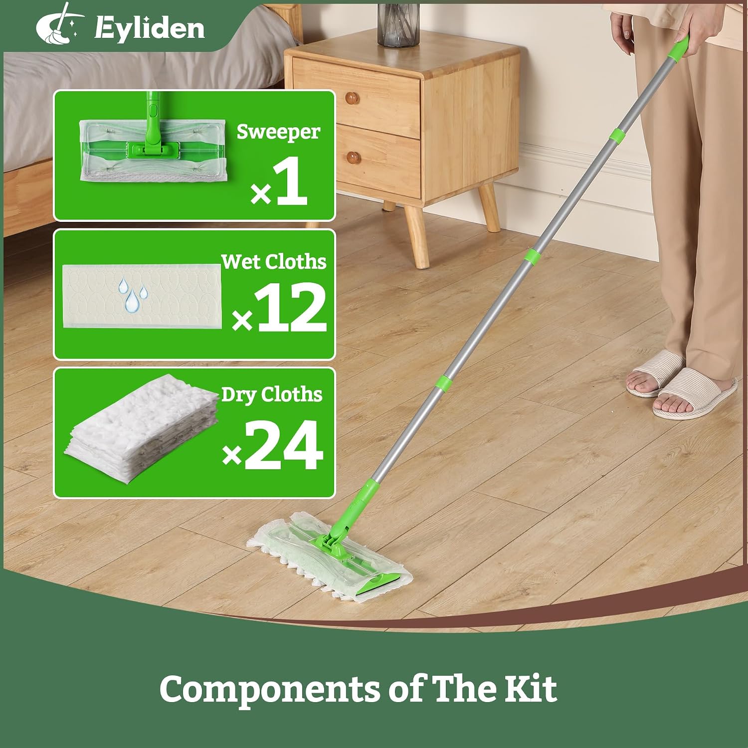 Detalle de Eyliden Sweeper Mop Starter Kit with 36 Refills