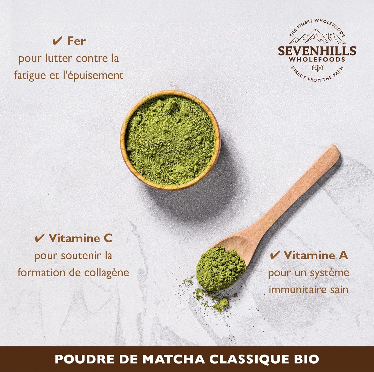 Detalle de Sevenhills Wholefoods Poudre de thé vert Matcha Classique Japonais Bio (200 g) – d’Uji, Kyoto