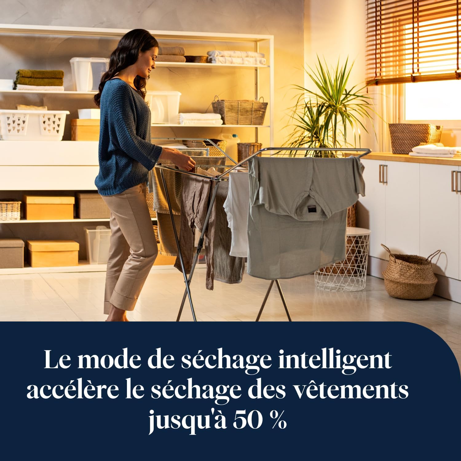 Detalle 2 de De’Longhi Tasciugo AriaDry Multi DDSX225 – Déshumidificateur portable 25L/24h, 90 m³, filtration 2 états, blanc