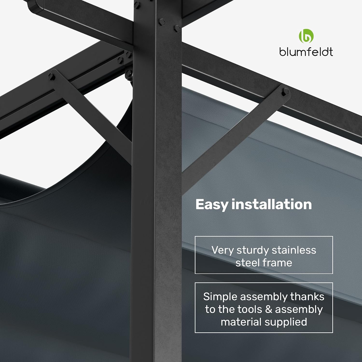 Detalle 2 de blumfeldt Pantheon Robust – pergola 3 × 4 m z wodoodpornym dachem