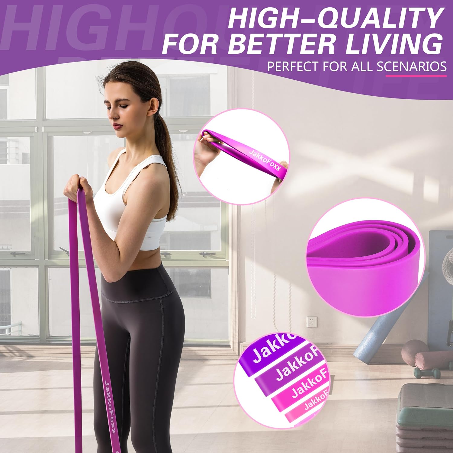 Detalle 1 de JAKKOFOXX Stretching Assist Band weerstandsbanden voor krachttraining