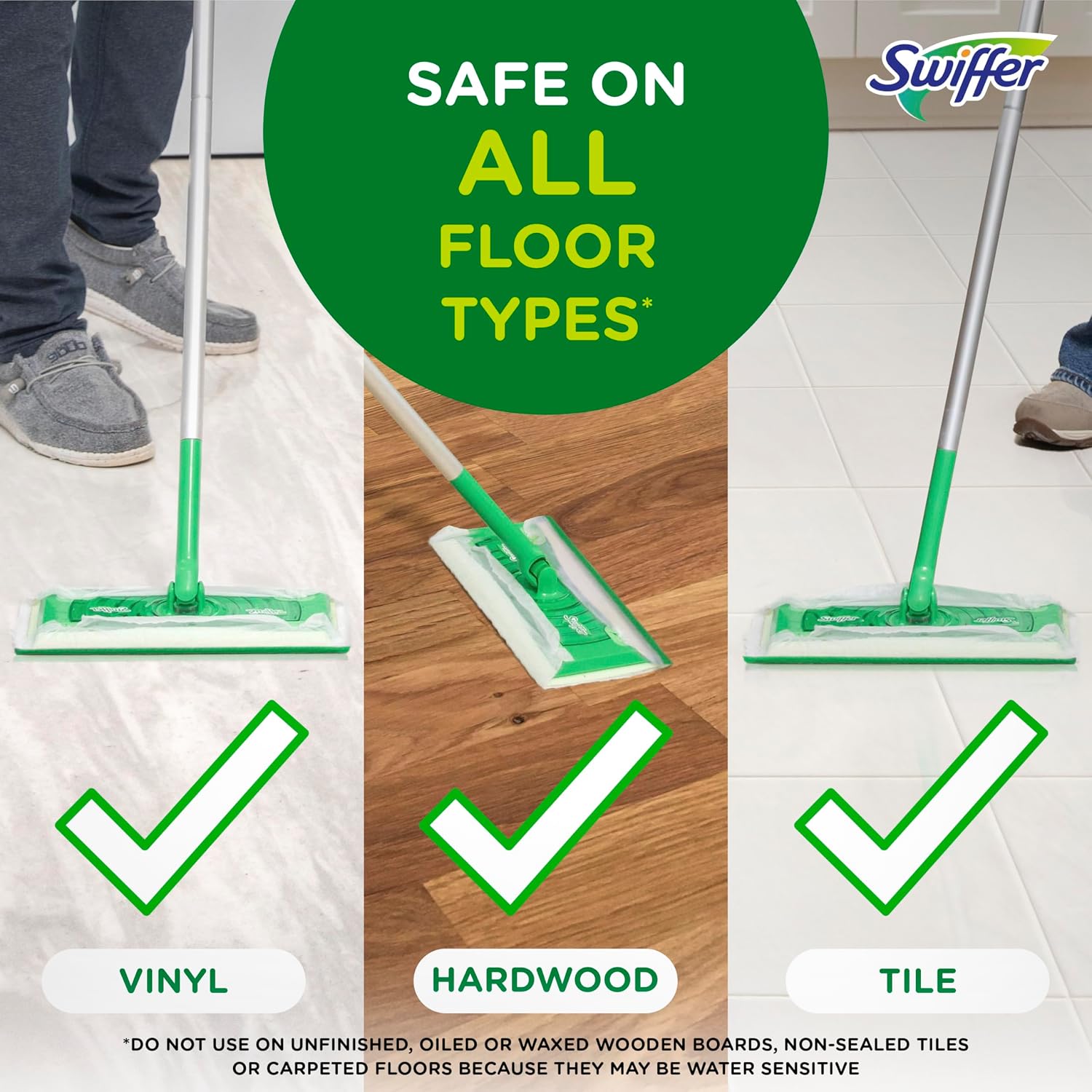 Detalle de Swiffer Sweeper Wet Mopping Cloths Multi Surface Refills with Febreze Lavender, 36 Count