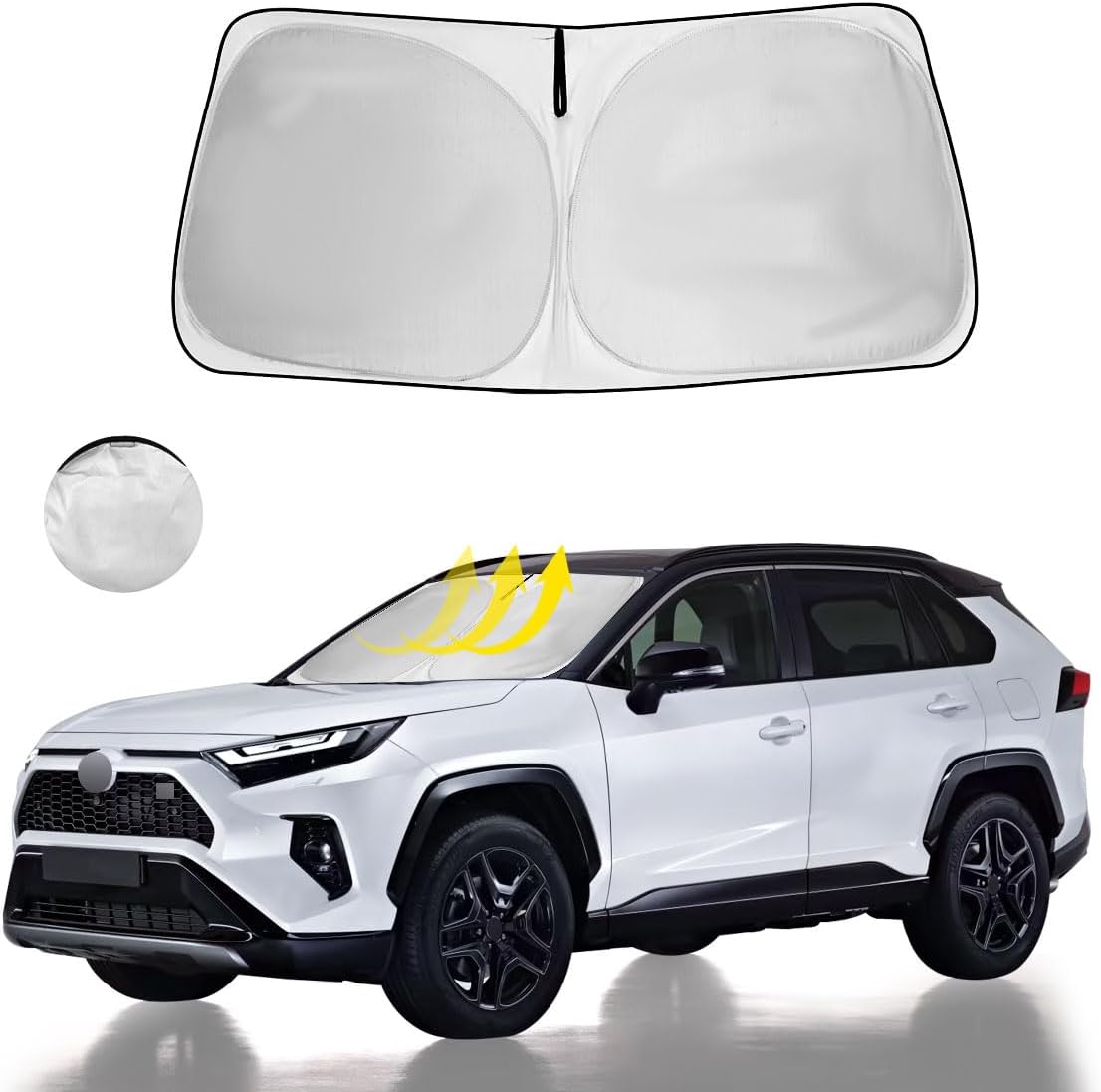Detalle de HOHUIGO car windshield sun shade, 210T fabric