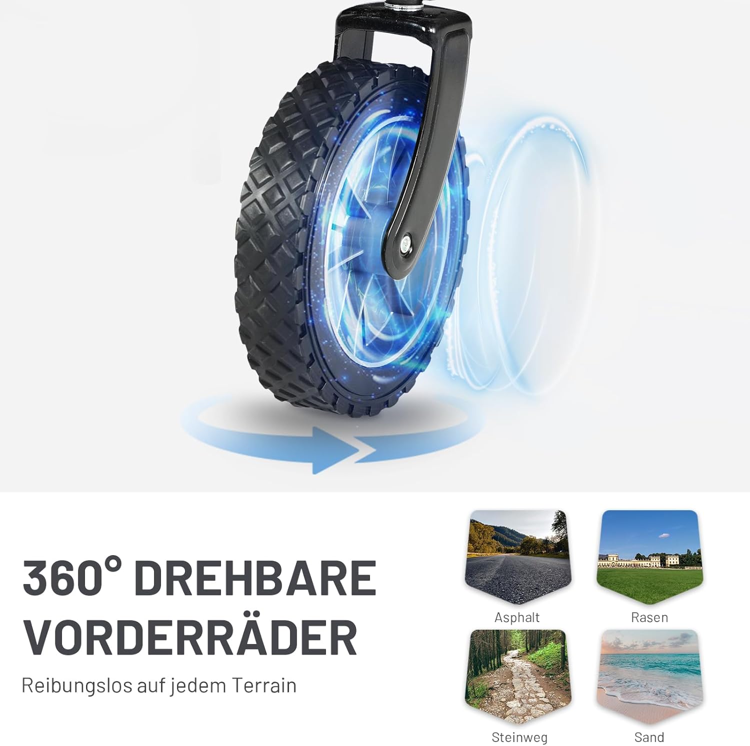 Thumbnail 4 de TIMBER RIDGE XXL Bollerwagen faltbar mit Seitentasche, Getränkehalter & verstellbarem Griff