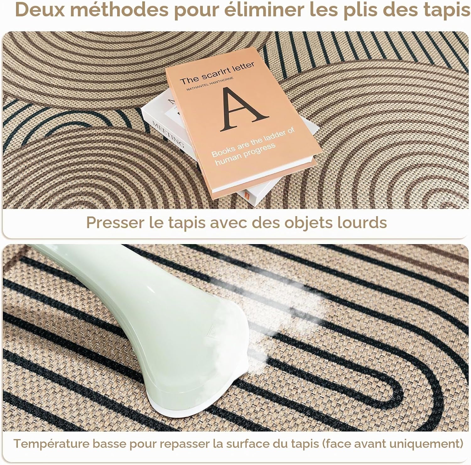 Detalle 2 de VSIWB rond vloerkleed 120 cm, jute-look, antislip en wasbaar