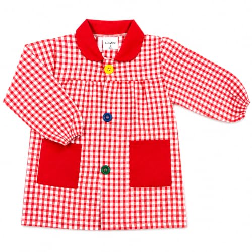 Thumbnail 8 de HOMYBABY Babi escolar infantil con botones y bolsillos (Red, Size 3) – unisex para guardería y colegio