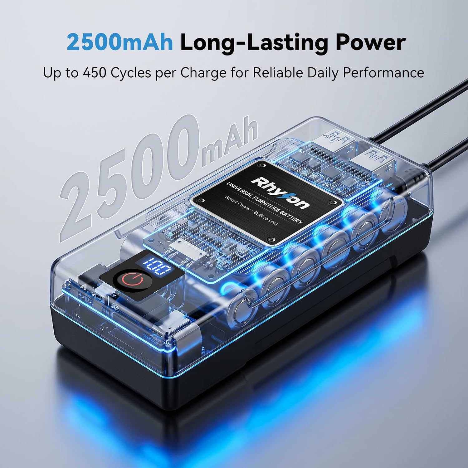Thumbnail 2 de Rhylon RQ-BAT-001 Recliner Battery Pack, 2500mAh, LED Display, 2-Pin