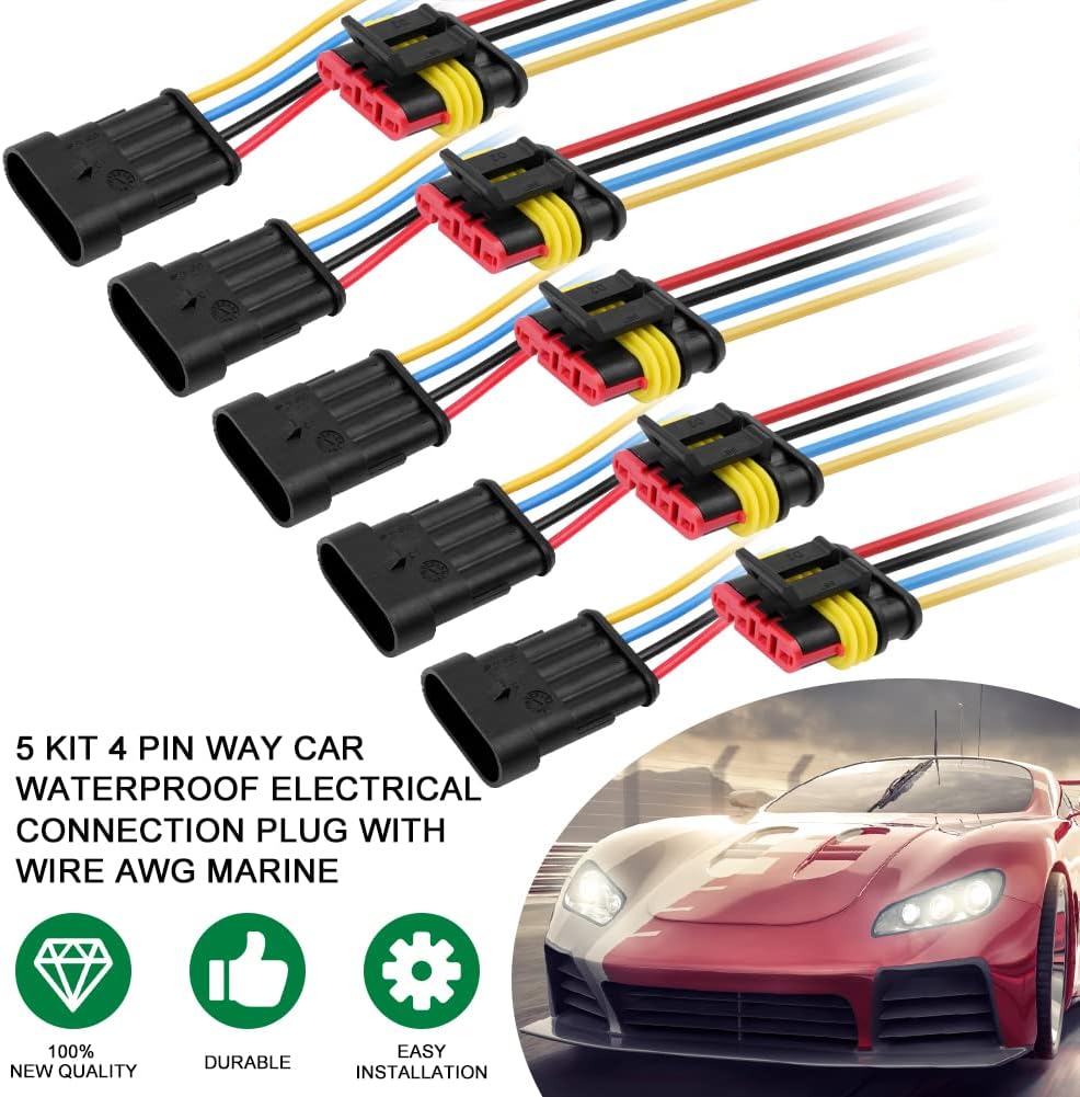 Thumbnail 4 de URAQT Connettore 4 pin impermeabile 5 pezzi 📡