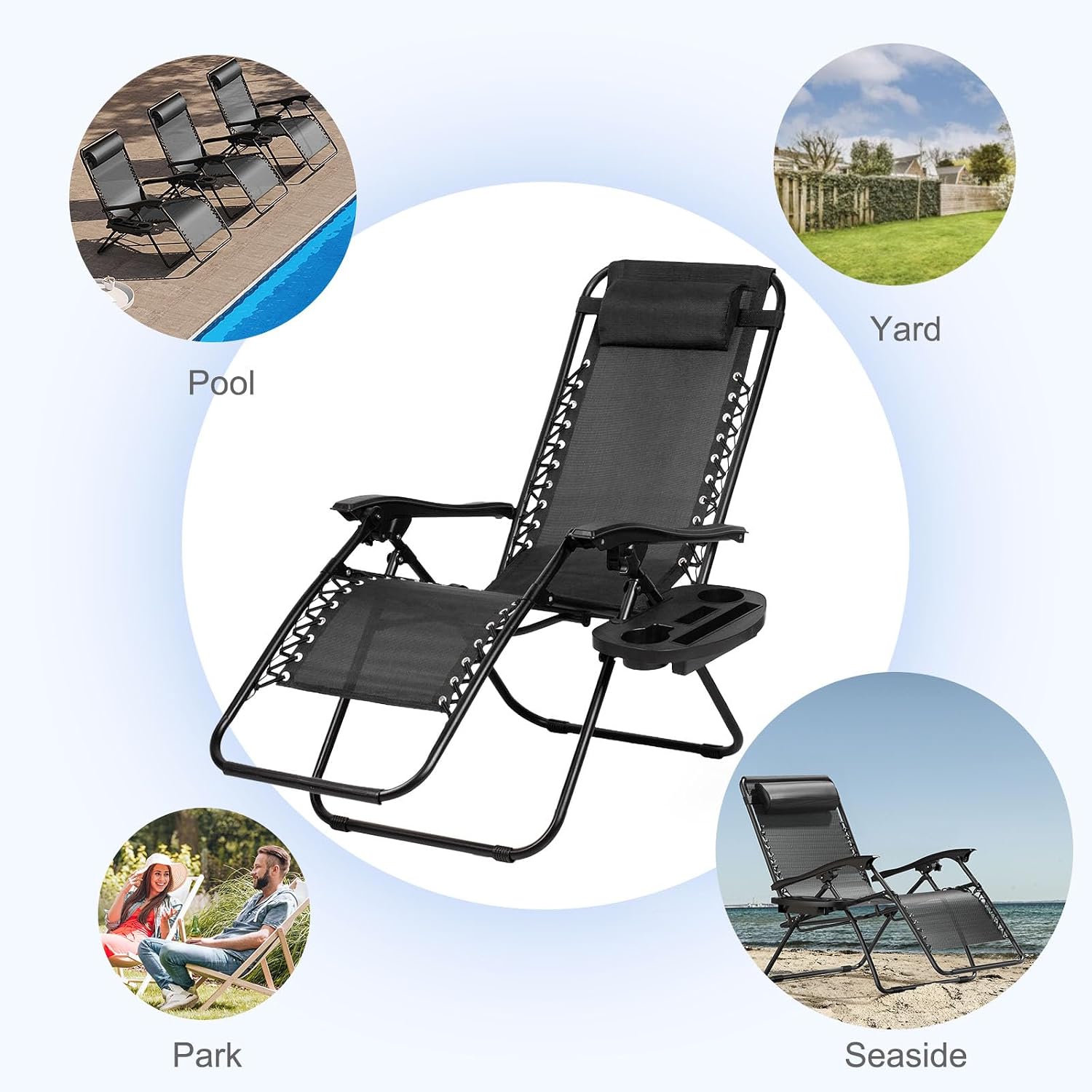 Thumbnail 6 de Nazhura Zero-Gravity Patio Chairs, Set of 2