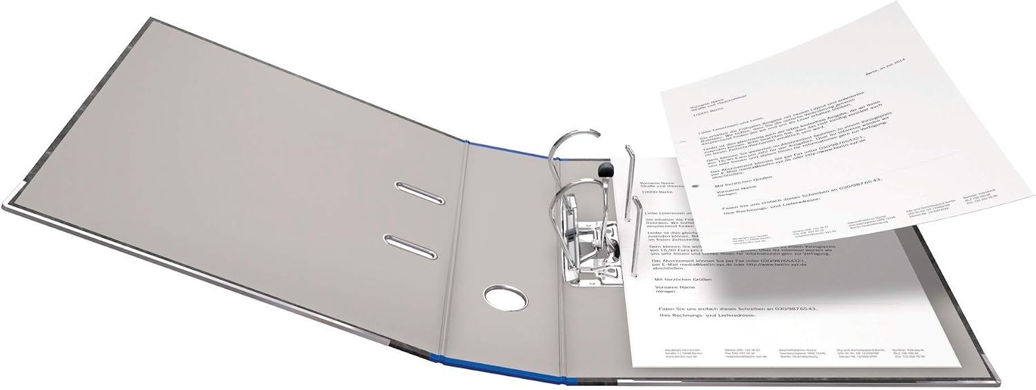 Detalle de Raccoglitori Falken in materiale riciclato, confezione da 20 – DIN A4, dorso 8 cm, colore Blu, zero emissioni CO2