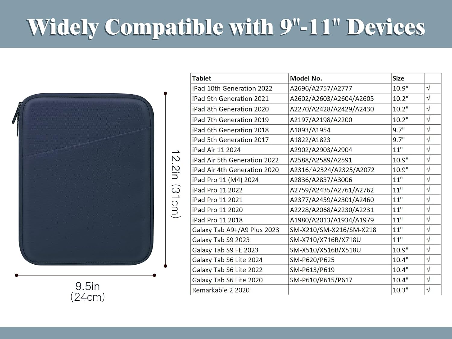 Thumbnail 1 de TiMOVO 9-11" Custodia per Tablet: protezione e organizzazione per iPad 11" A16 2025 e altri 9-11