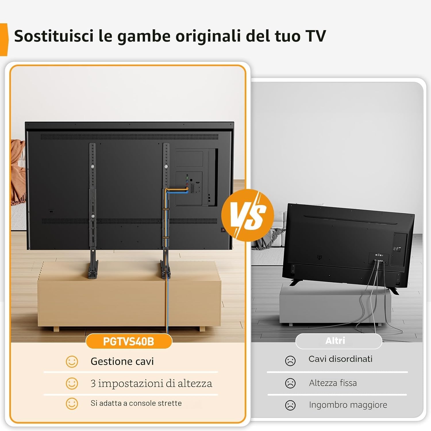 Thumbnail 5 de Perlegear Supporto TV da Tavolo 22–70