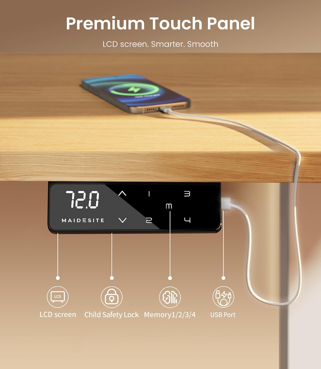 Thumbnail 4 de MAIDeSITe electric standing desk frame 72–120 cm